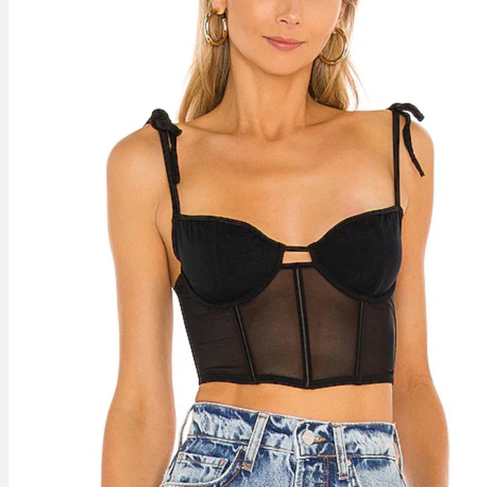 KAT the Label Femme Bustier Black Small NWT